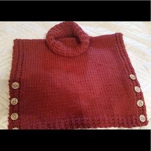 Hand knitted, poncho.